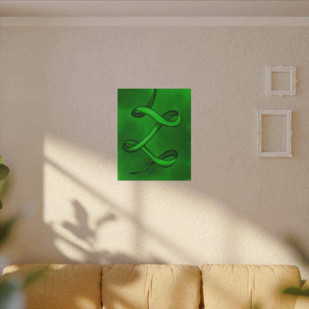 The Ribbon Dance, Green | Stretched Matte Canvas Wall Art