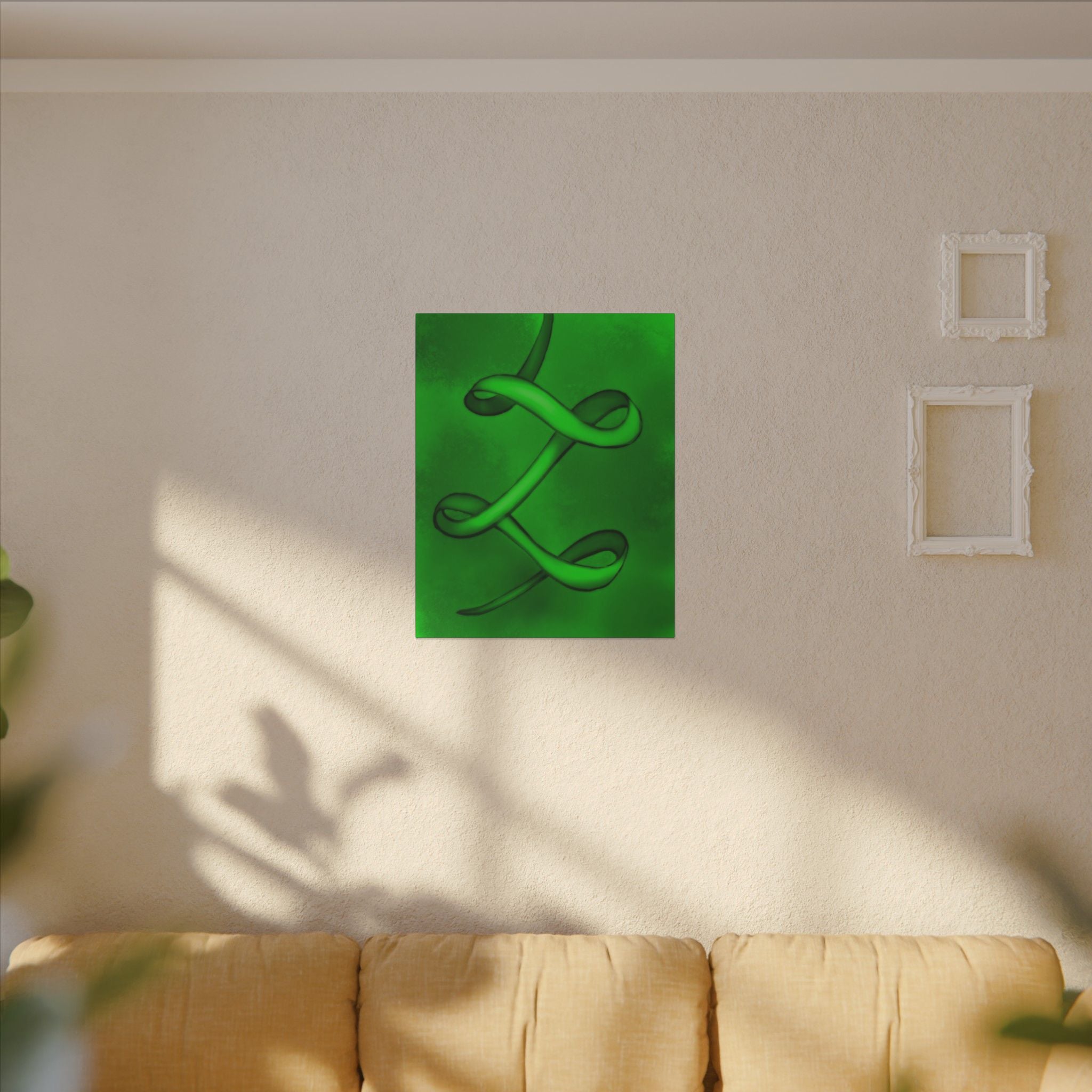 The Ribbon Dance, Green | Stretched Matte Canvas Wall Art