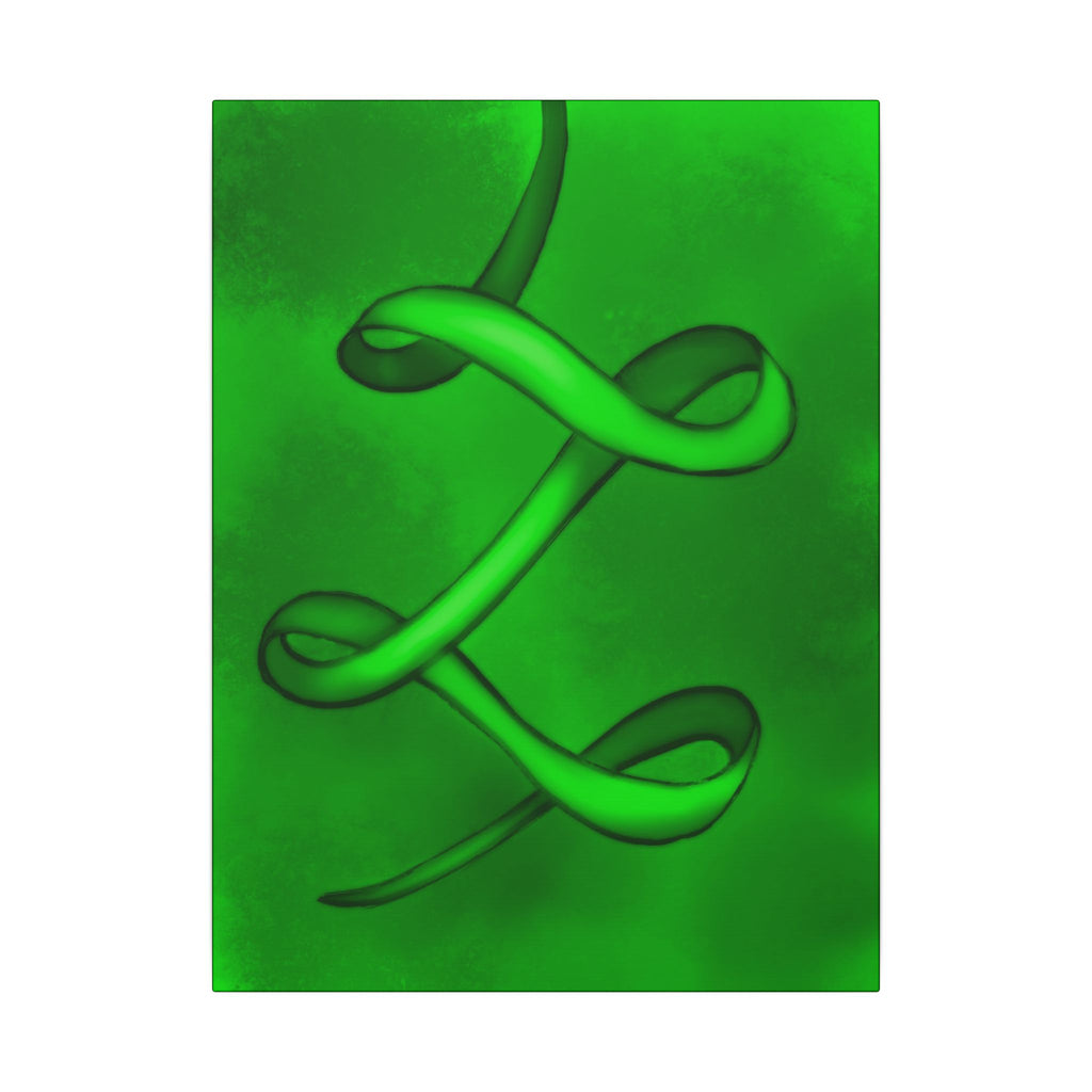 The Ribbon Dance, Green | Stretched Matte Canvas Wall Art