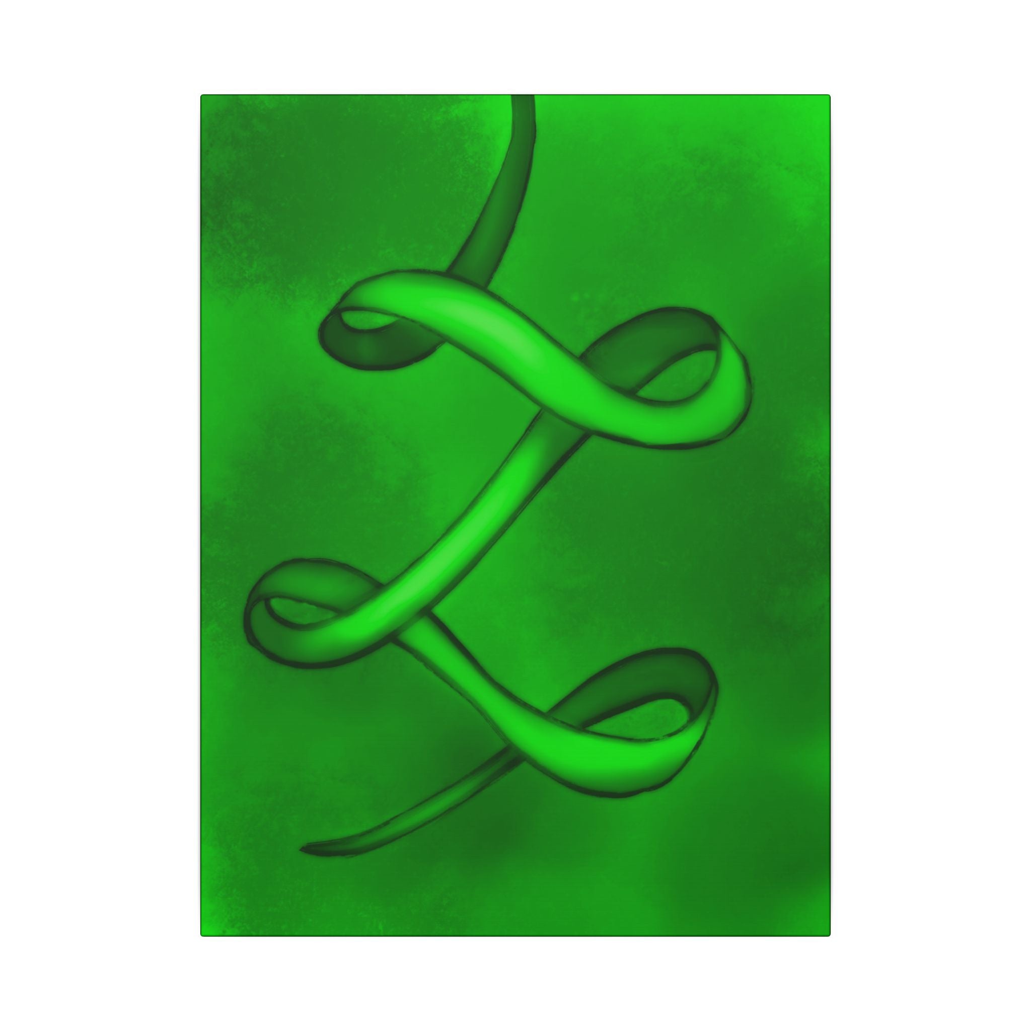 The Ribbon Dance, Green | Stretched Matte Canvas Wall Art
