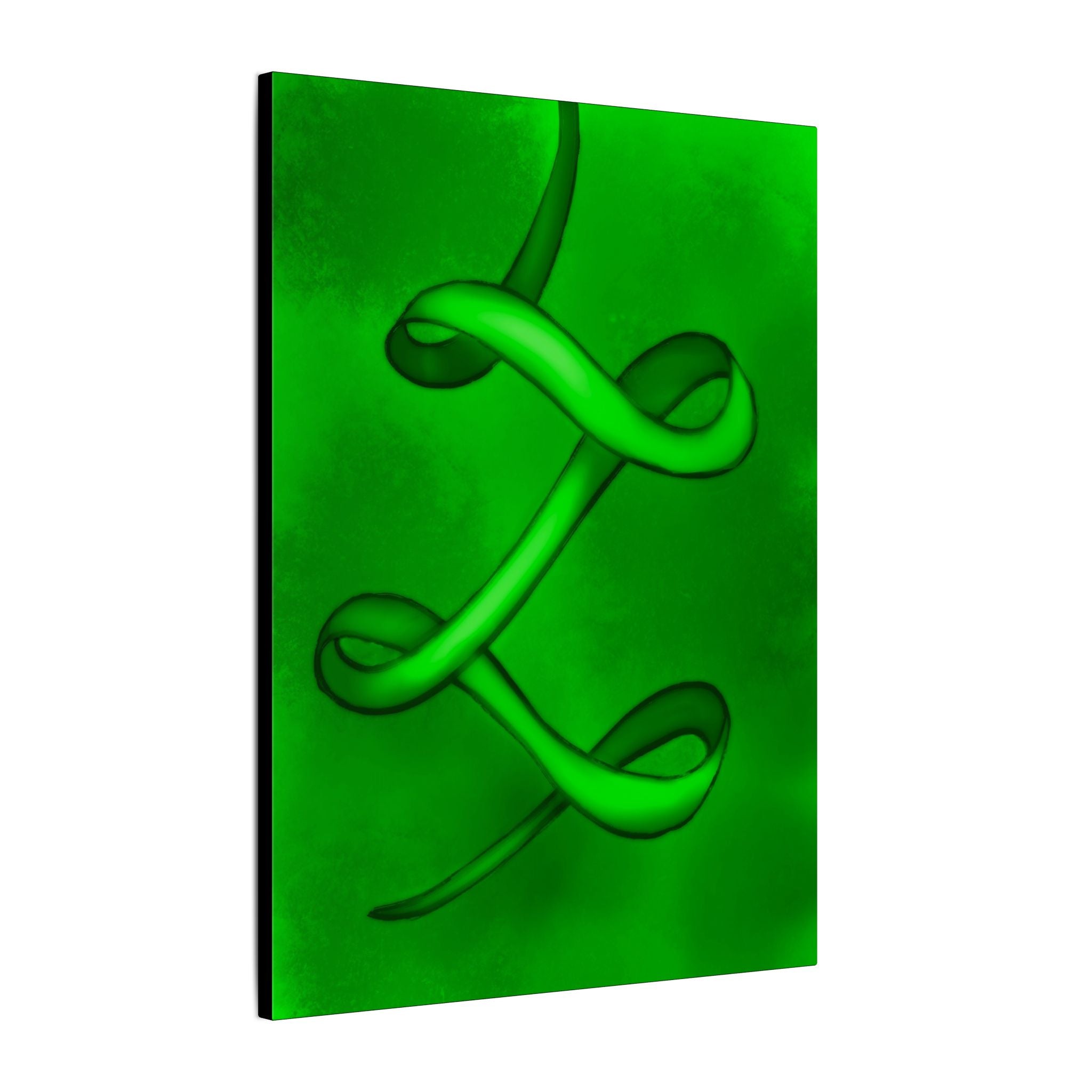 The Ribbon Dance, Green | Stretched Matte Canvas Wall Art