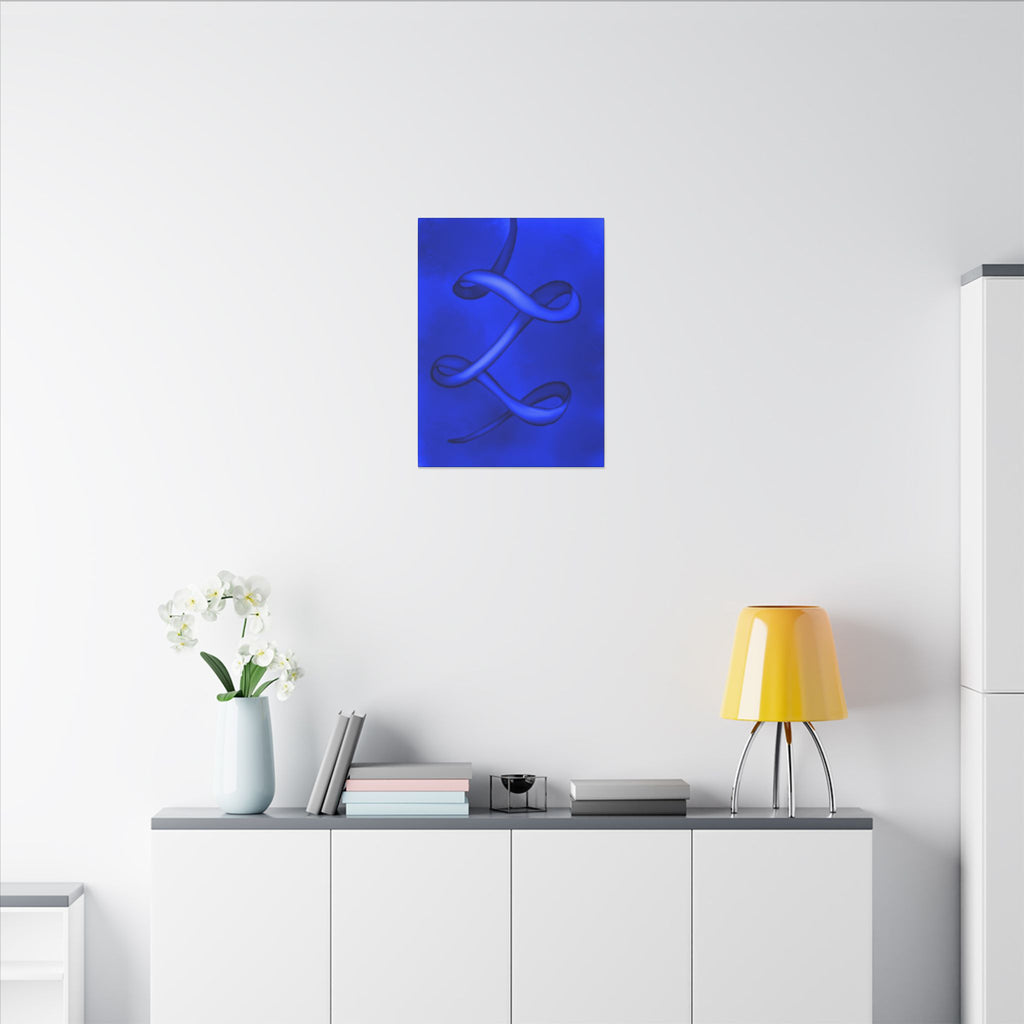 The Ribbon Dance, Blue | Stretched Matte Canvas Wall Art