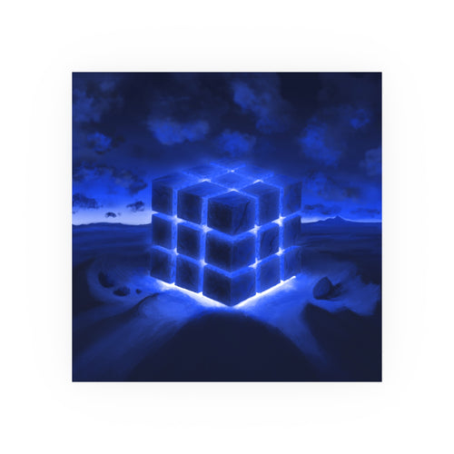 Ether Cube, Blue | Poster Wall Print (Satin or Matte)