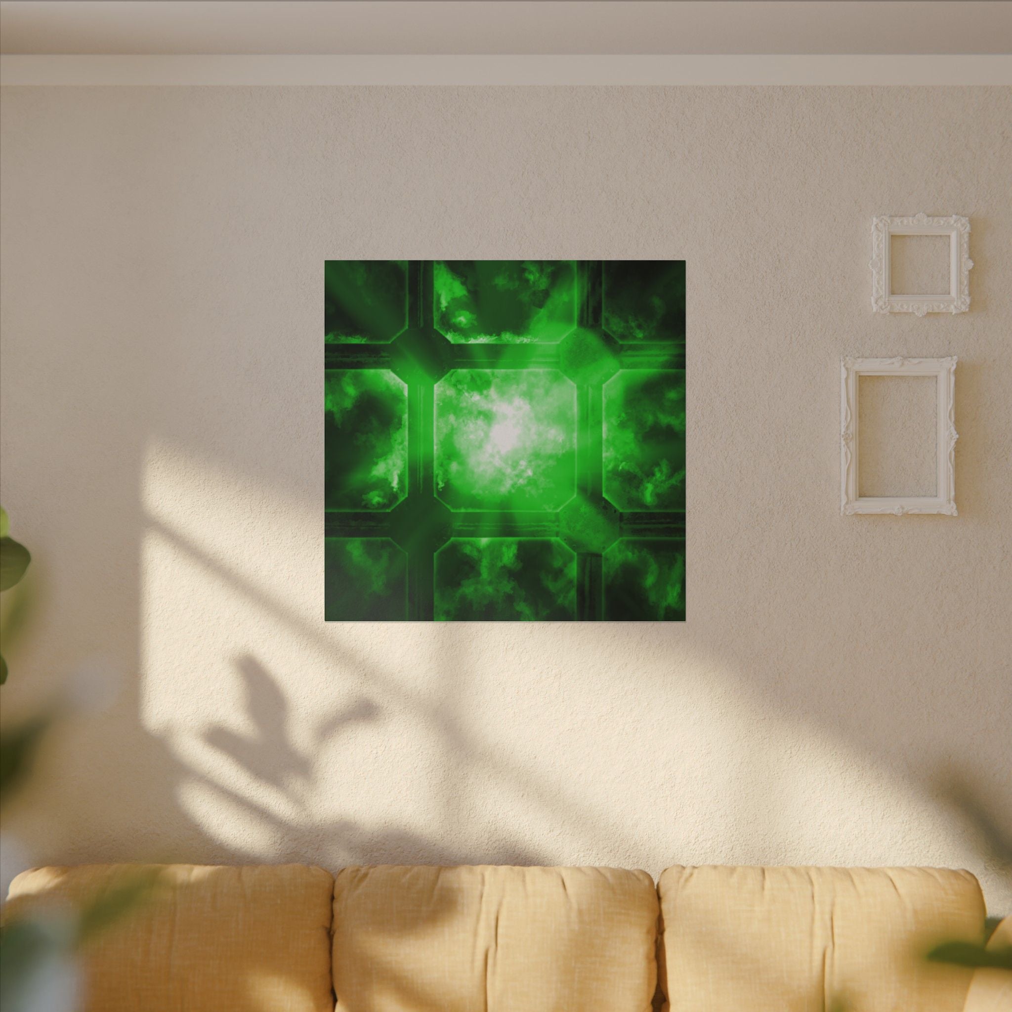 The Heavens Framework, Green | Stretched Matte Canvas Wall Art
