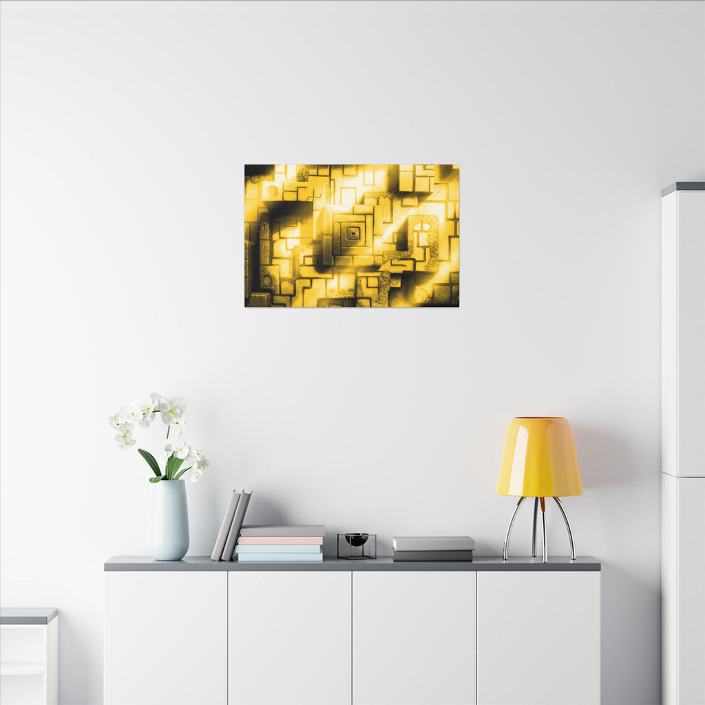 The Light Upon The Ruins, Yellow | Stretched Matte Canvas Wall Art