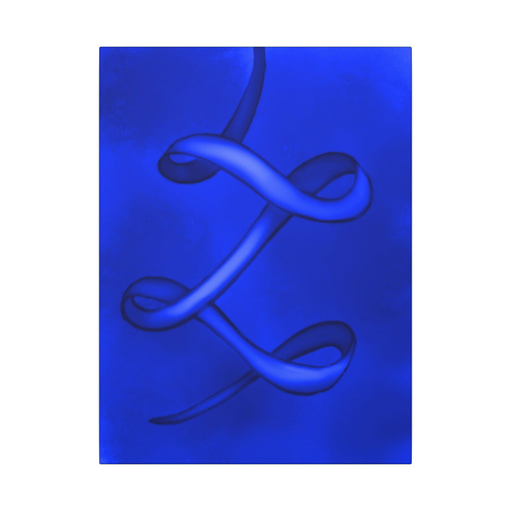 The Ribbon Dance, Blue | Stretched Matte Canvas Wall Art