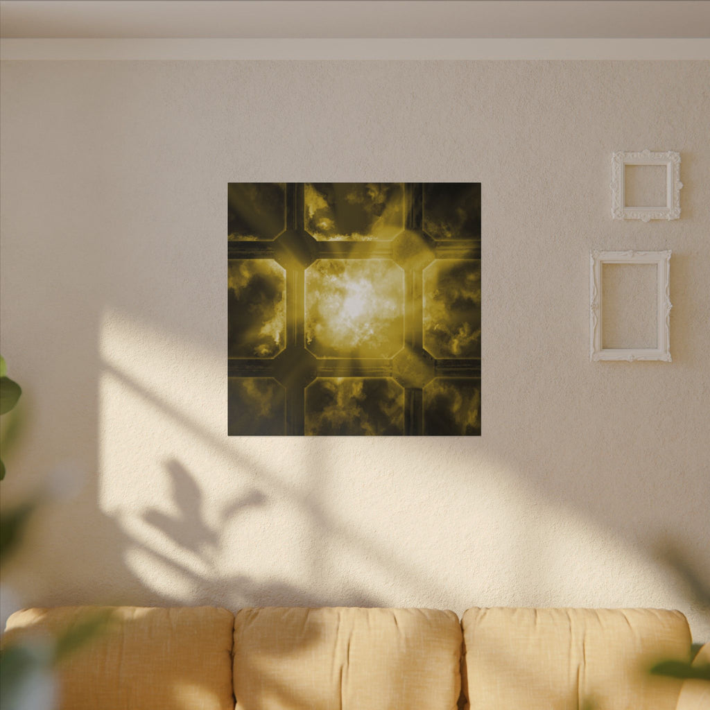 The Heavens Framework, Yellow | Stretched Matte Canvas Wall Art