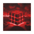 Ether Cube, Red | Stretched Matte Canvas Wall Art