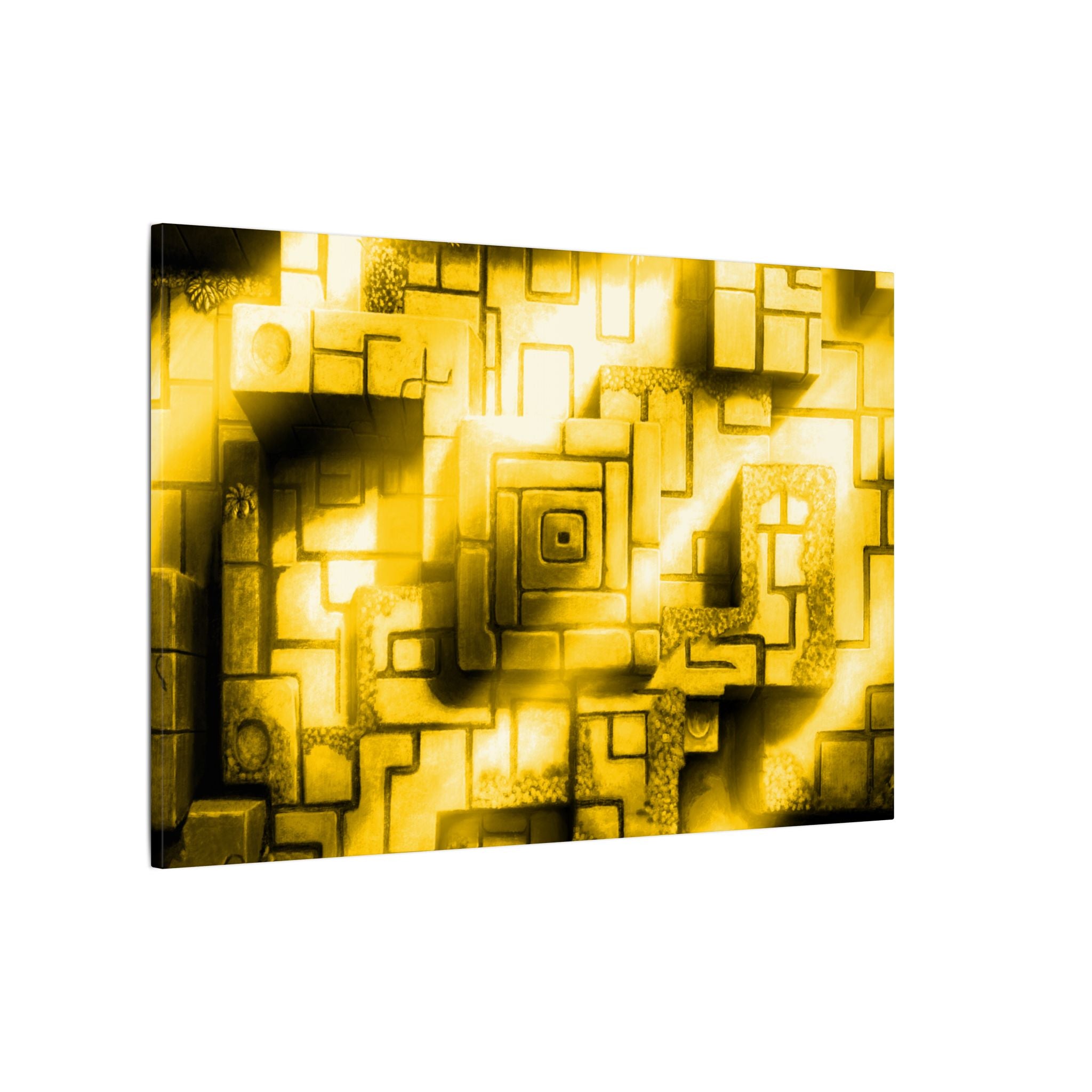 The Light Upon The Ruins, Yellow | Stretched Matte Canvas Wall Art