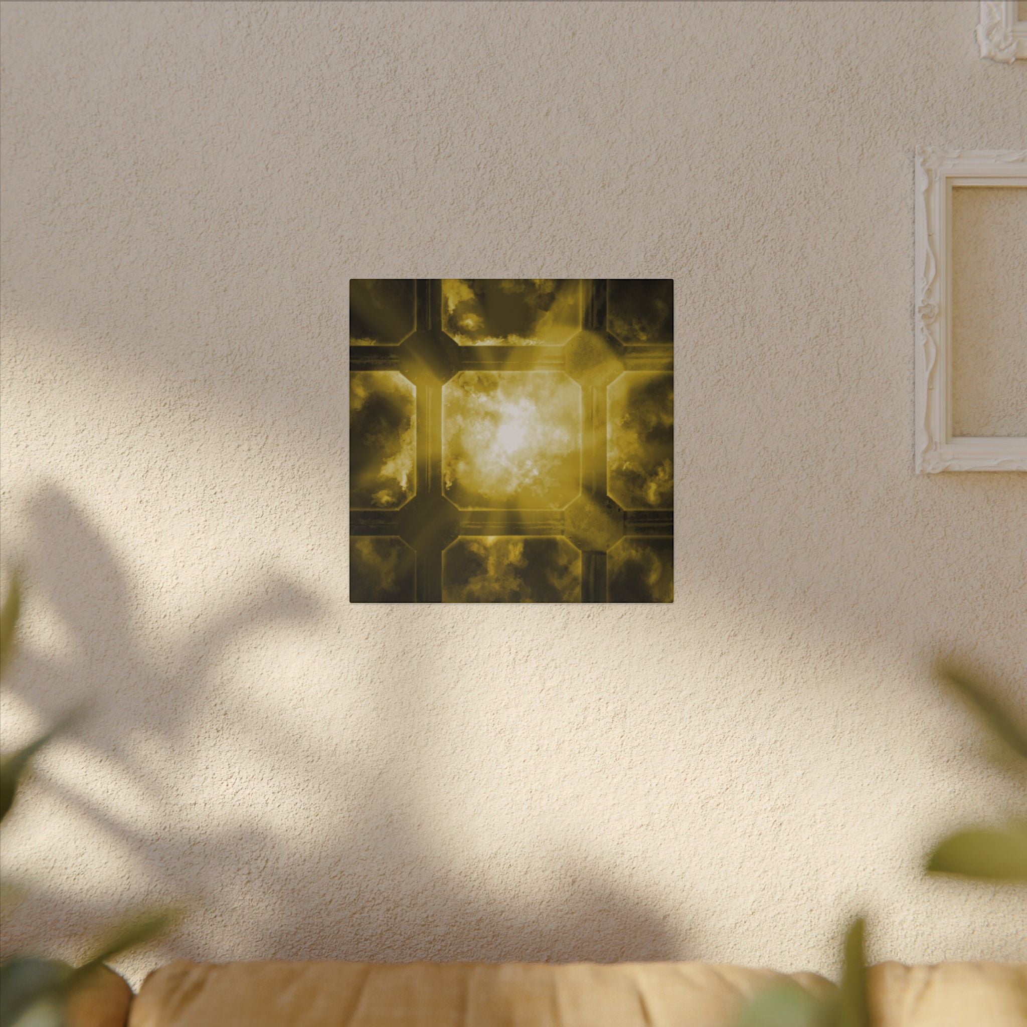 The Heavens Framework, Yellow | Stretched Matte Canvas Wall Art
