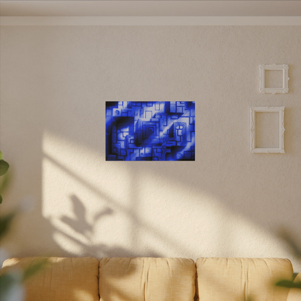 The Light Upon The Ruins, Blue | Stretched Matte Canvas Wall Art