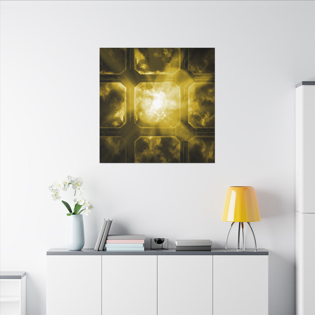 The Heavens Framework, Yellow | Stretched Matte Canvas Wall Art