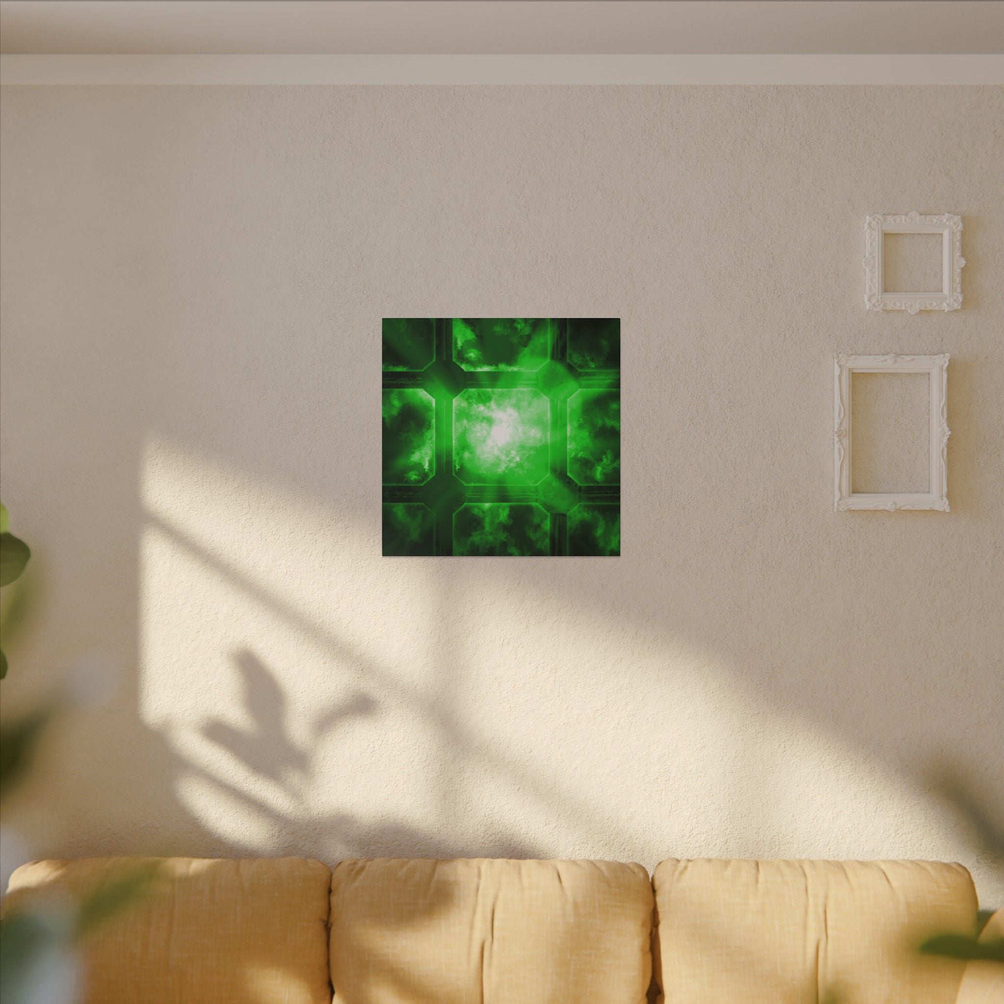 The Heavens Framework, Green | Stretched Matte Canvas Wall Art