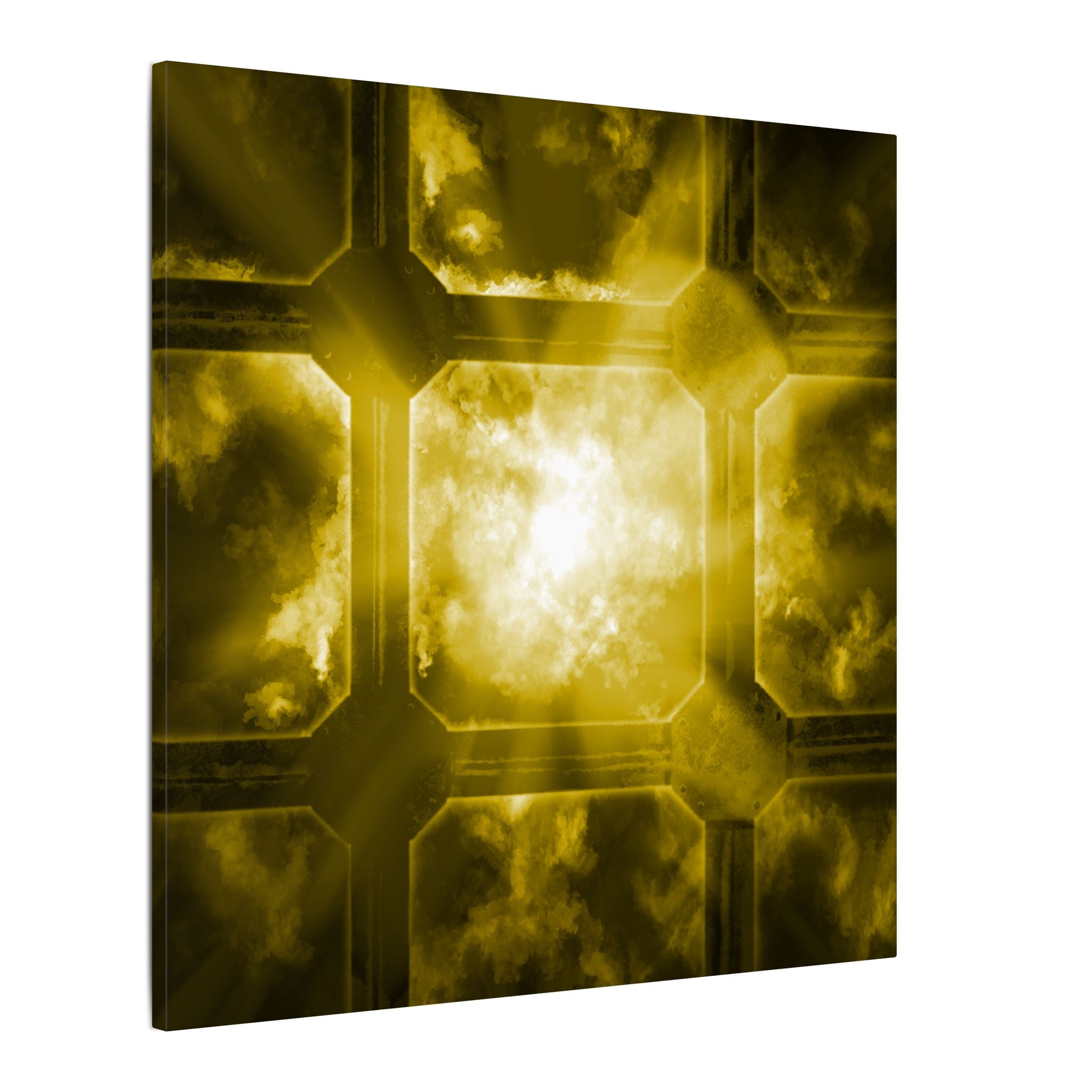 The Heavens Framework, Yellow | Stretched Matte Canvas Wall Art