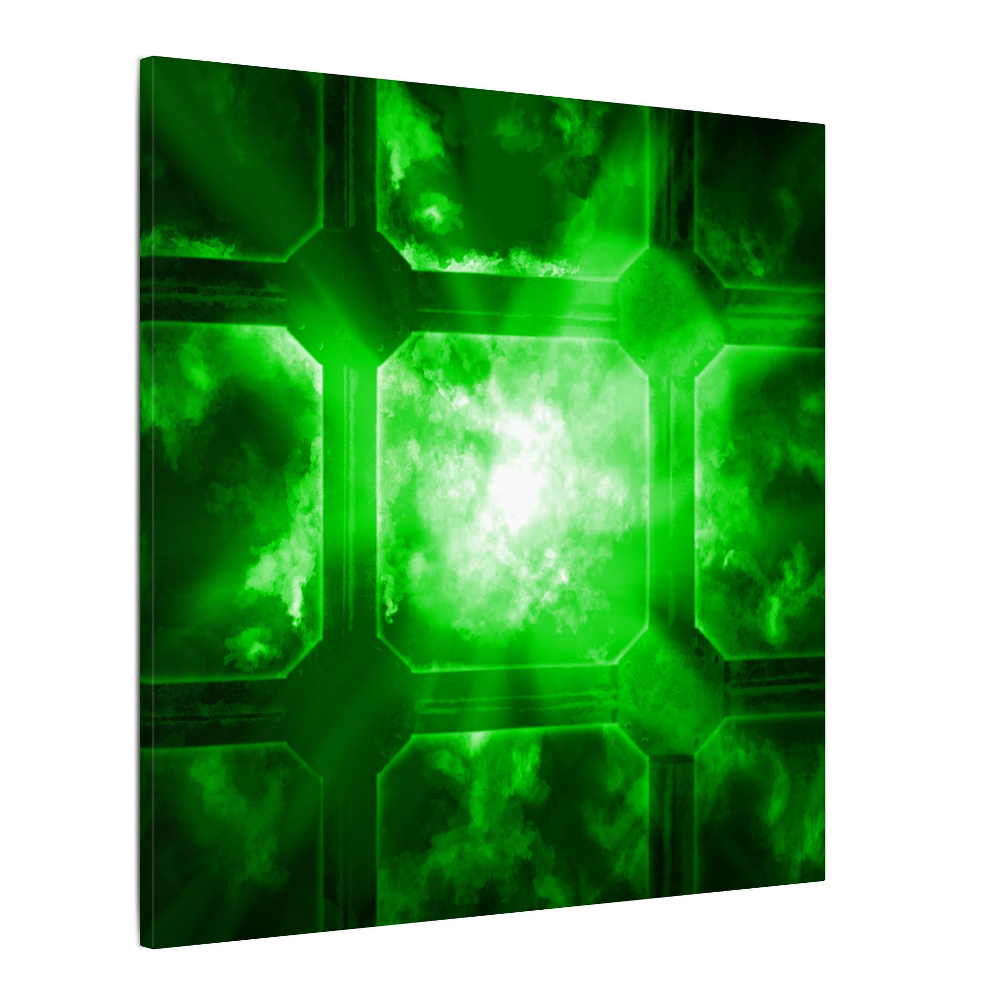 The Heavens Framework, Green | Stretched Matte Canvas Wall Art