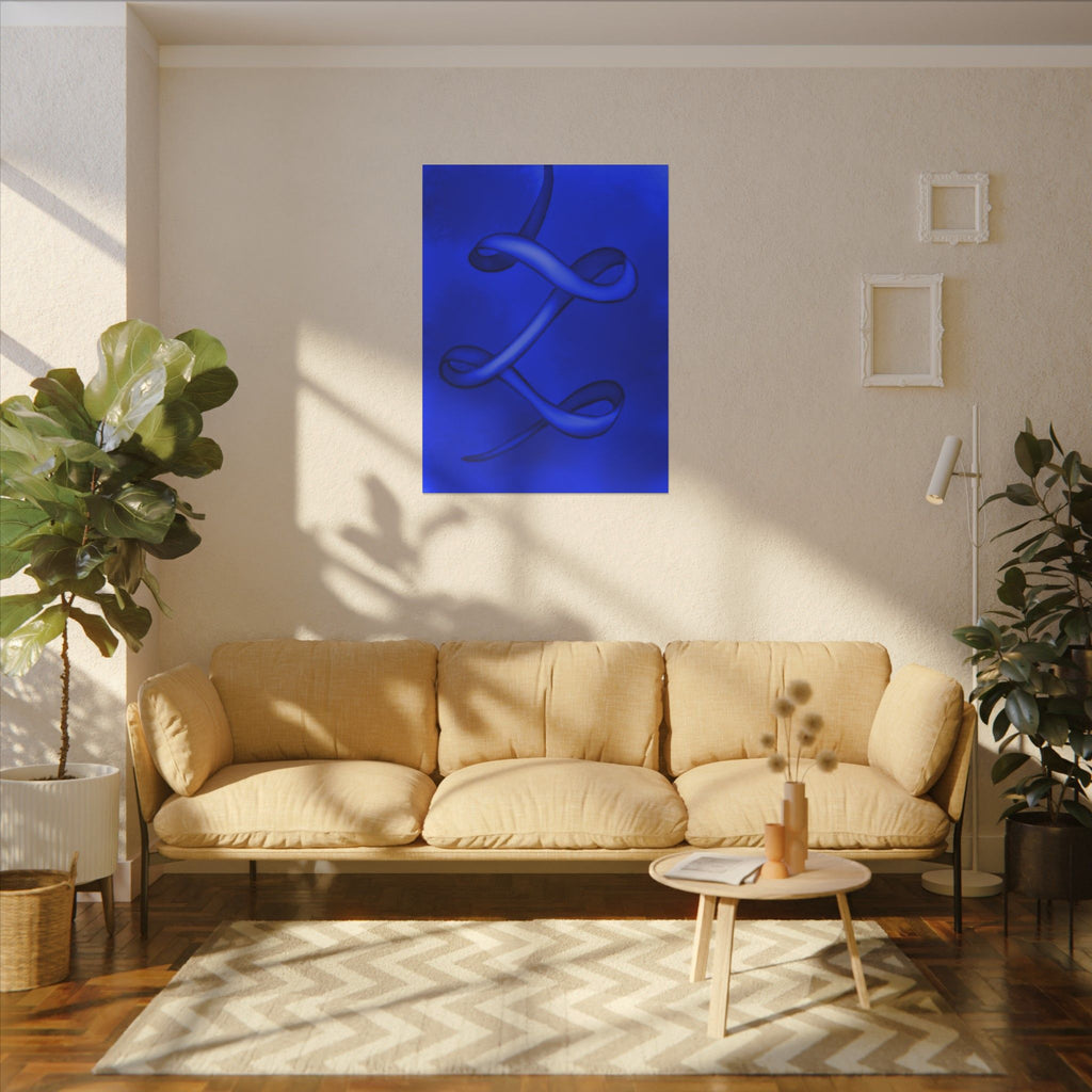 The Ribbon Dance, Blue | Stretched Matte Canvas Wall Art