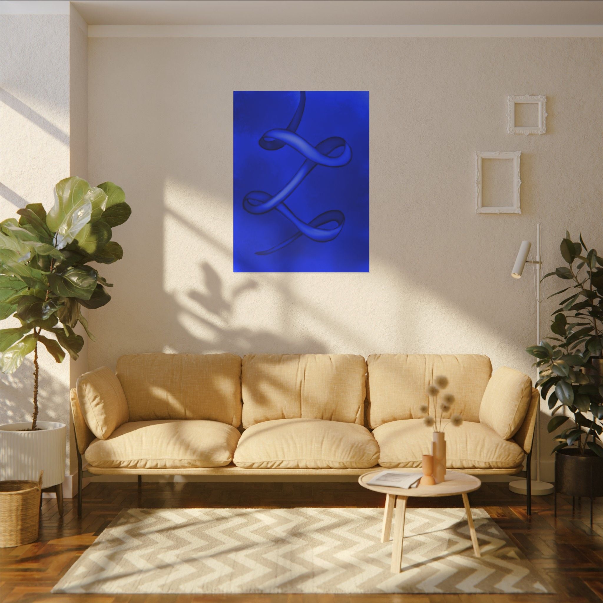 The Ribbon Dance, Blue | Stretched Matte Canvas Wall Art