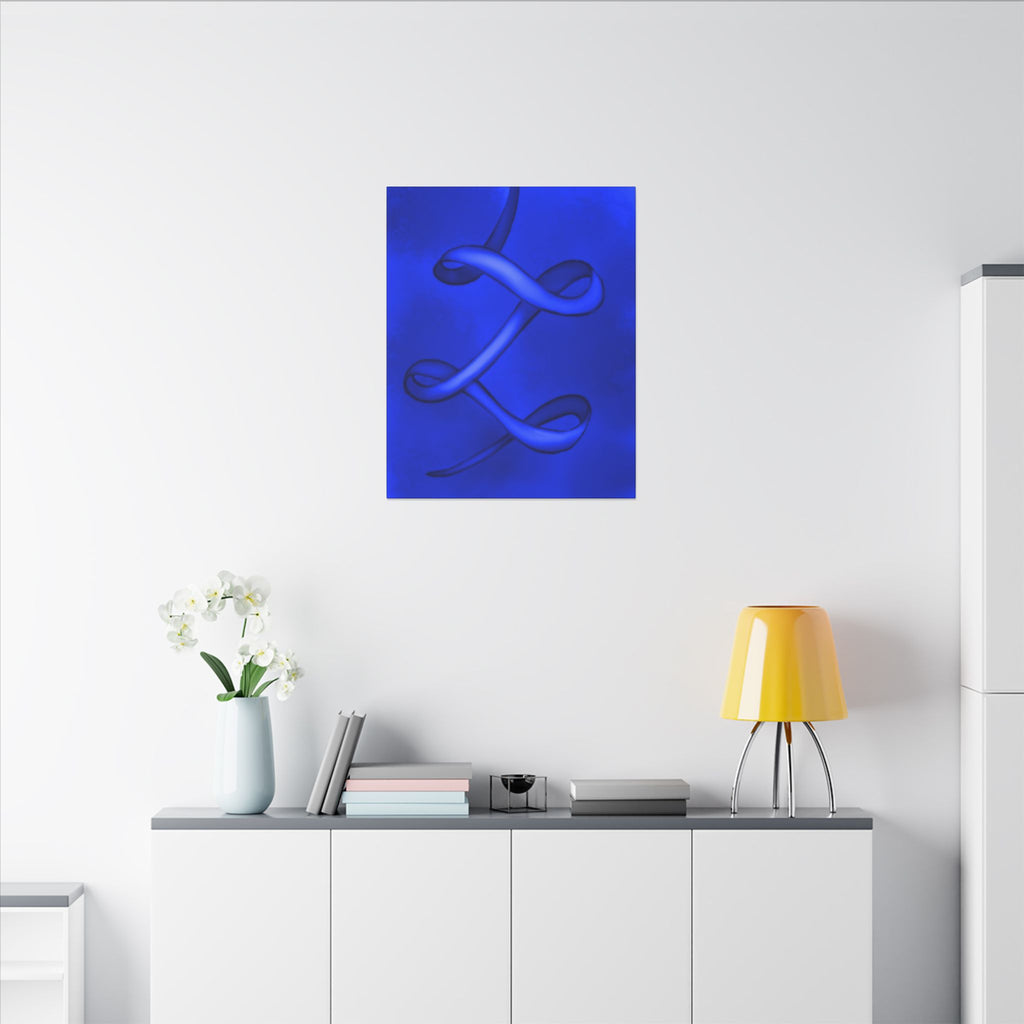 The Ribbon Dance, Blue | Stretched Matte Canvas Wall Art