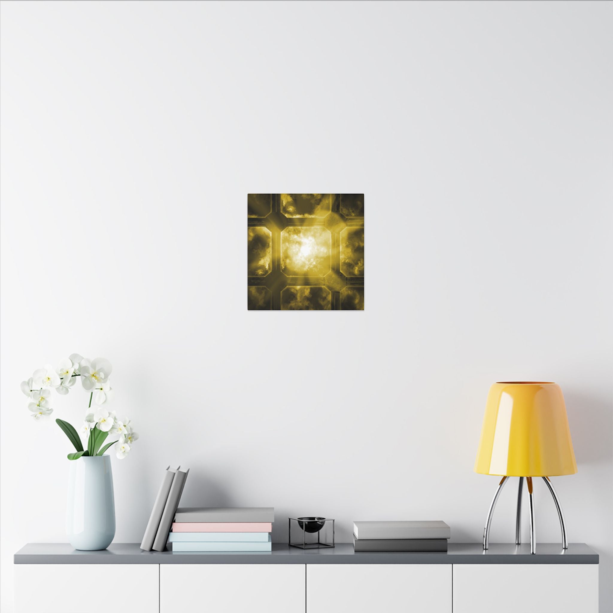 The Heavens Framework, Yellow | Stretched Matte Canvas Wall Art