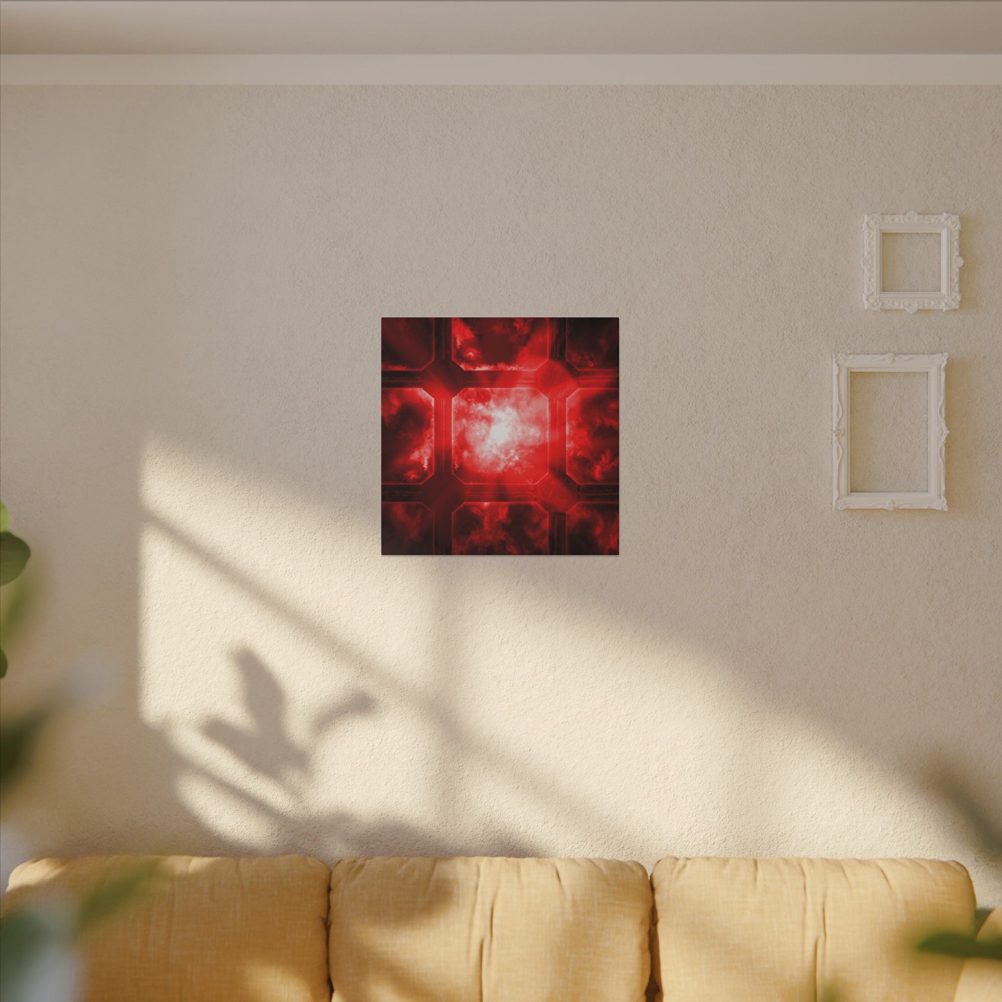 The Heavens Framework, Red | Stretched Matte Canvas Wall Art