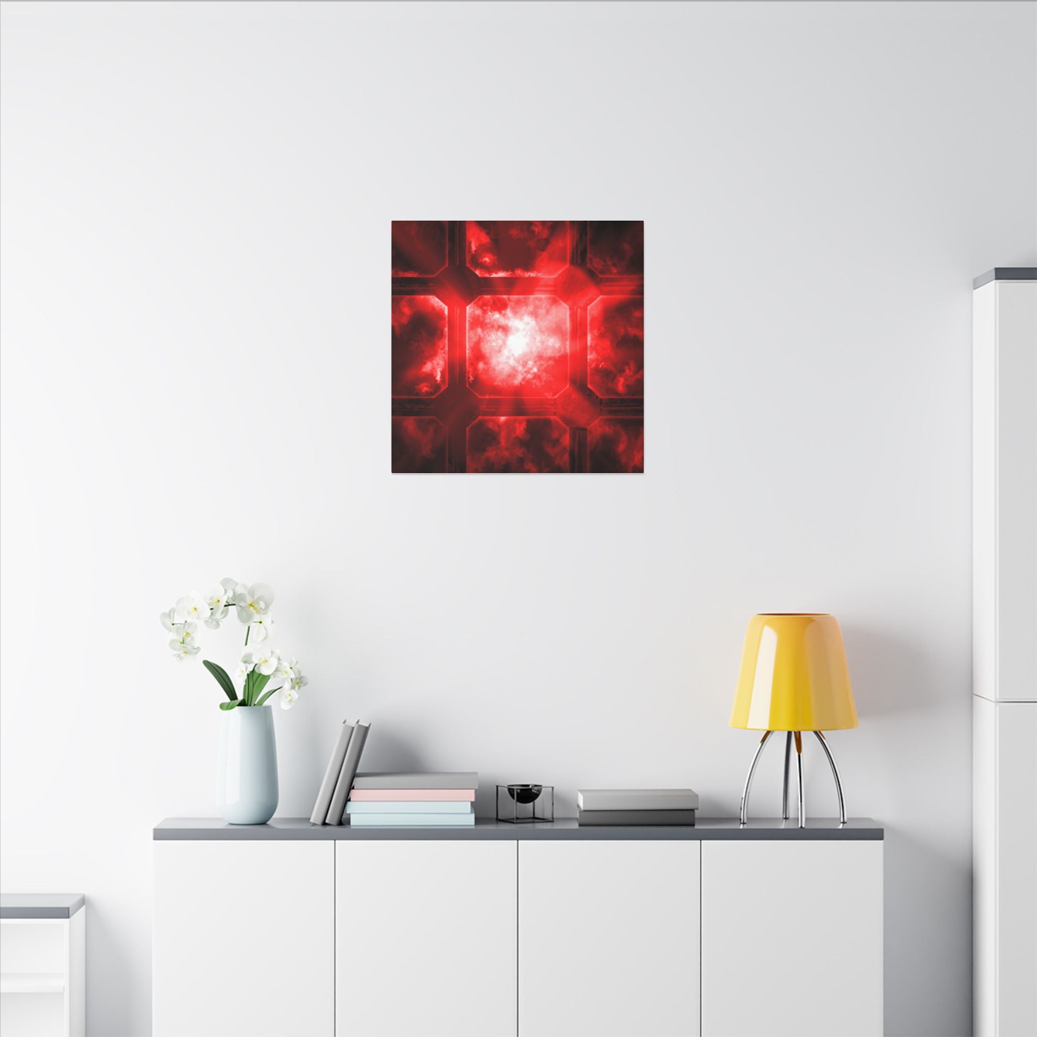The Heavens Framework, Red | Stretched Matte Canvas Wall Art