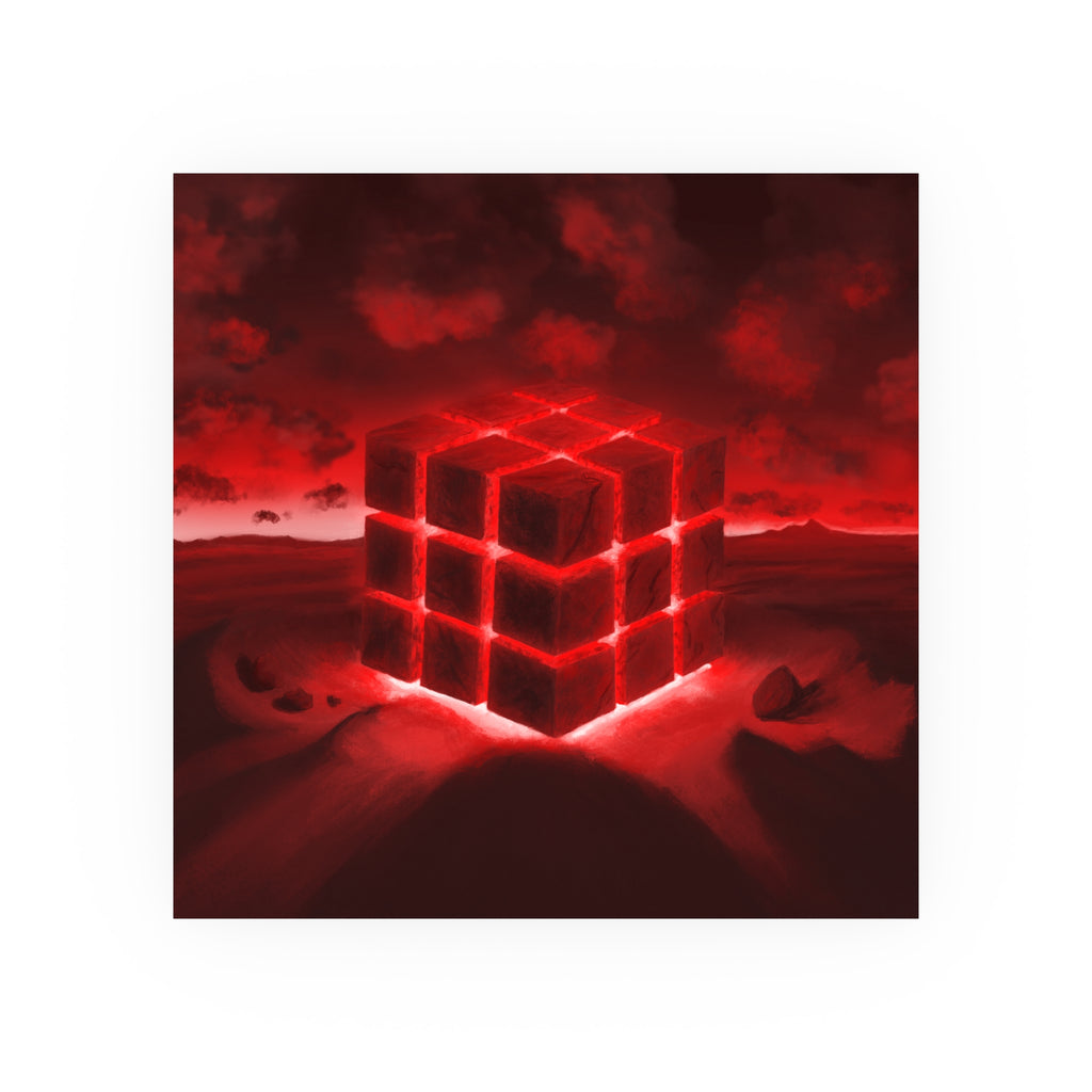 Ether Cube, Red |Poster Wall Print (Satin or Matte)