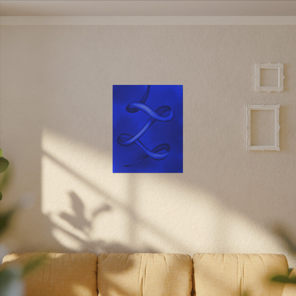 The Ribbon Dance, Blue | Stretched Matte Canvas Wall Art