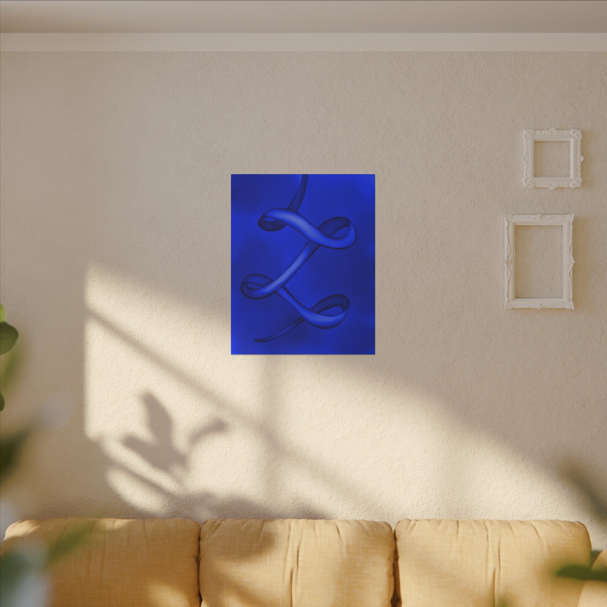 The Ribbon Dance, Blue | Stretched Matte Canvas Wall Art