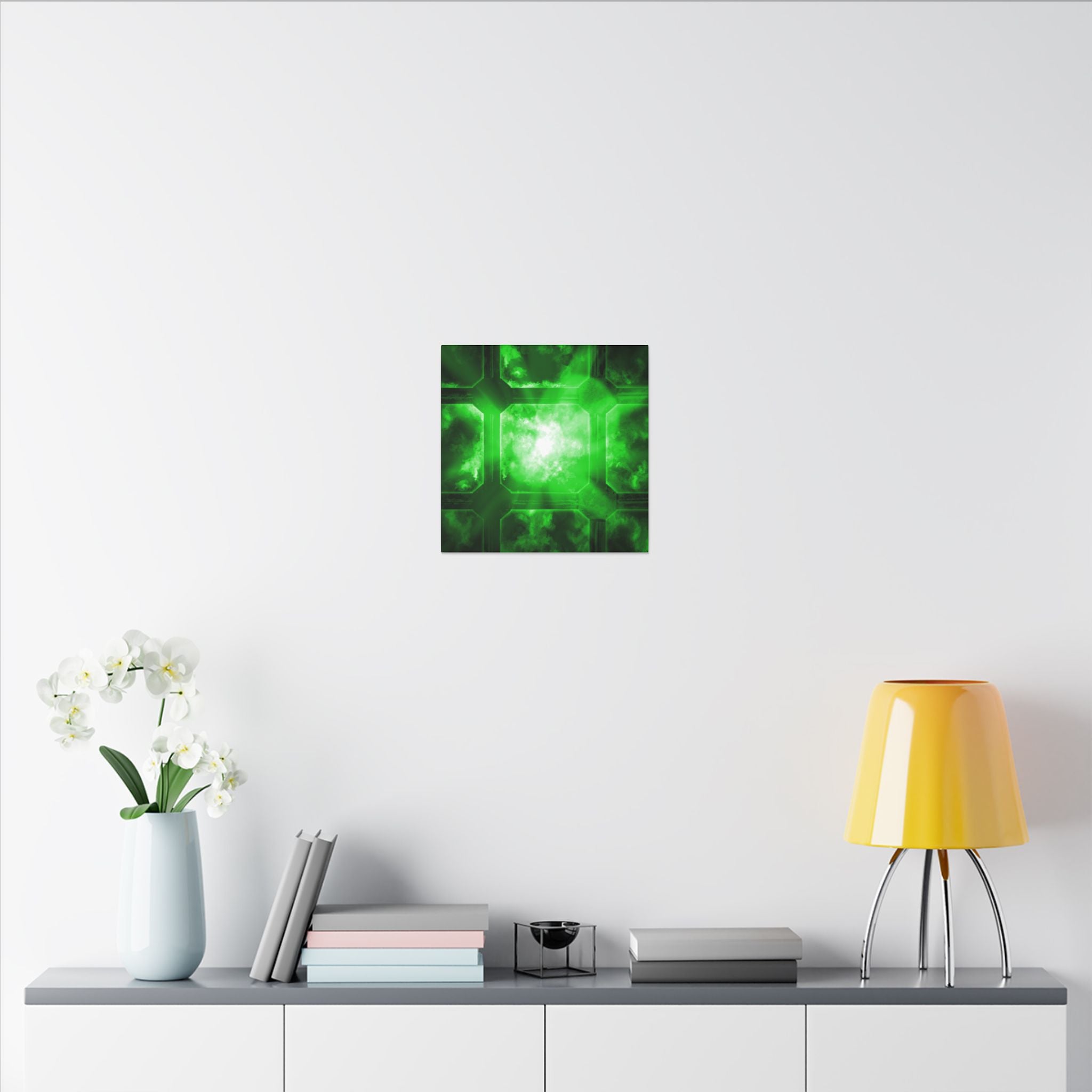 The Heavens Framework, Green | Stretched Matte Canvas Wall Art