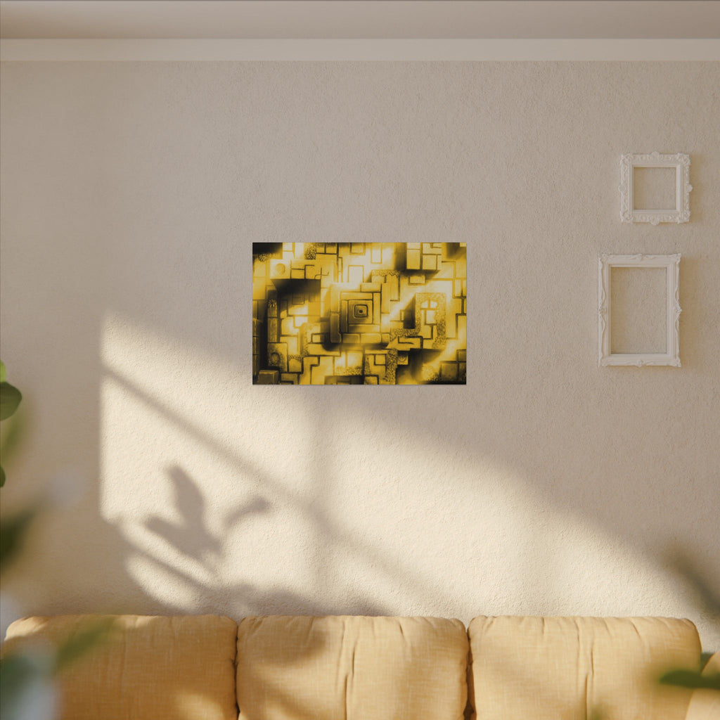 The Light Upon The Ruins, Yellow | Stretched Matte Canvas Wall Art
