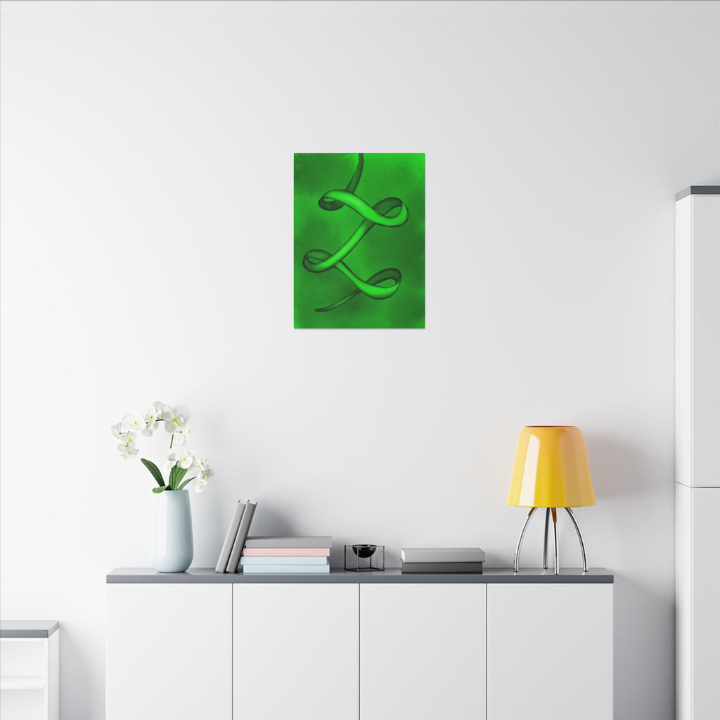 The Ribbon Dance, Green | Stretched Matte Canvas Wall Art