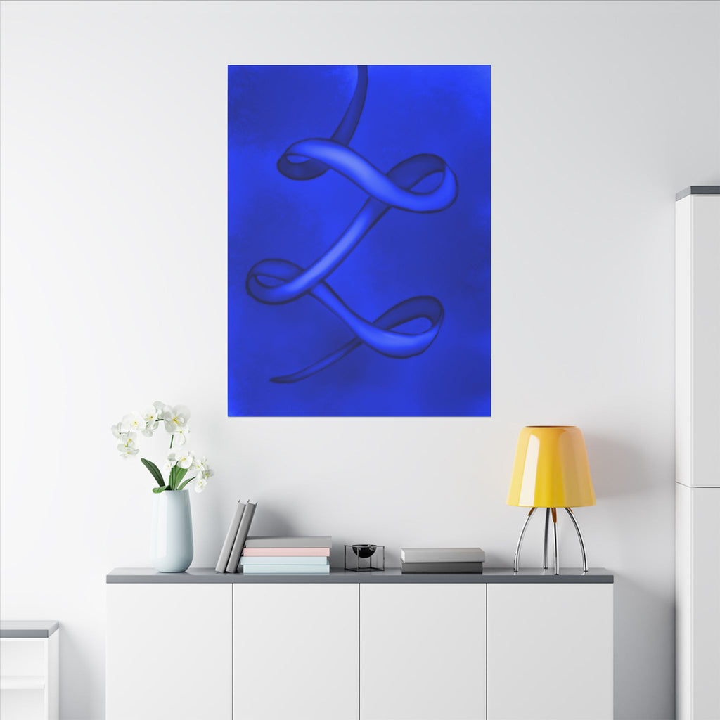 The Ribbon Dance, Blue | Stretched Matte Canvas Wall Art