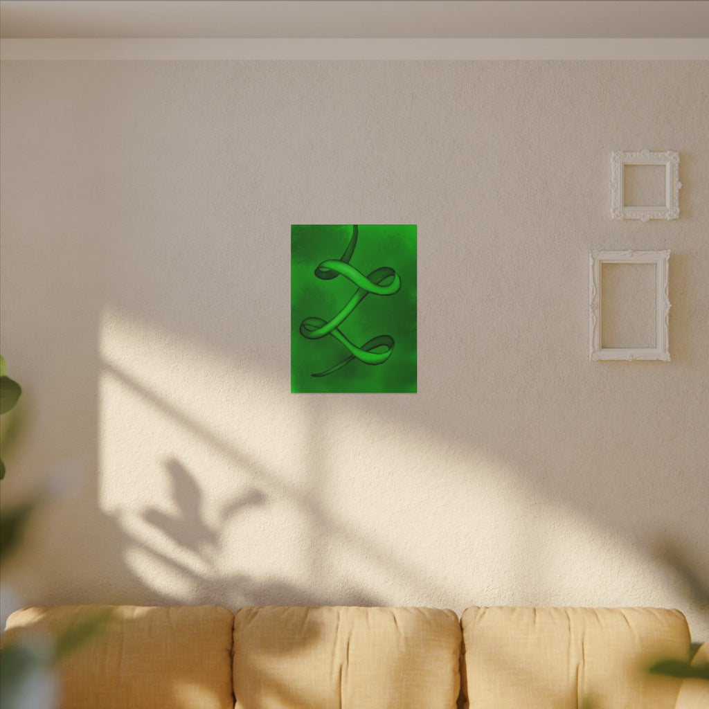 The Ribbon Dance, Green | Stretched Matte Canvas Wall Art