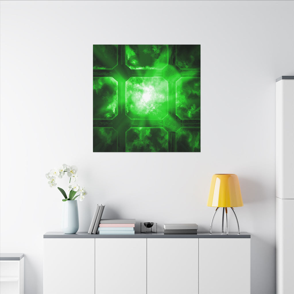 The Heavens Framework, Green | Stretched Matte Canvas Wall Art