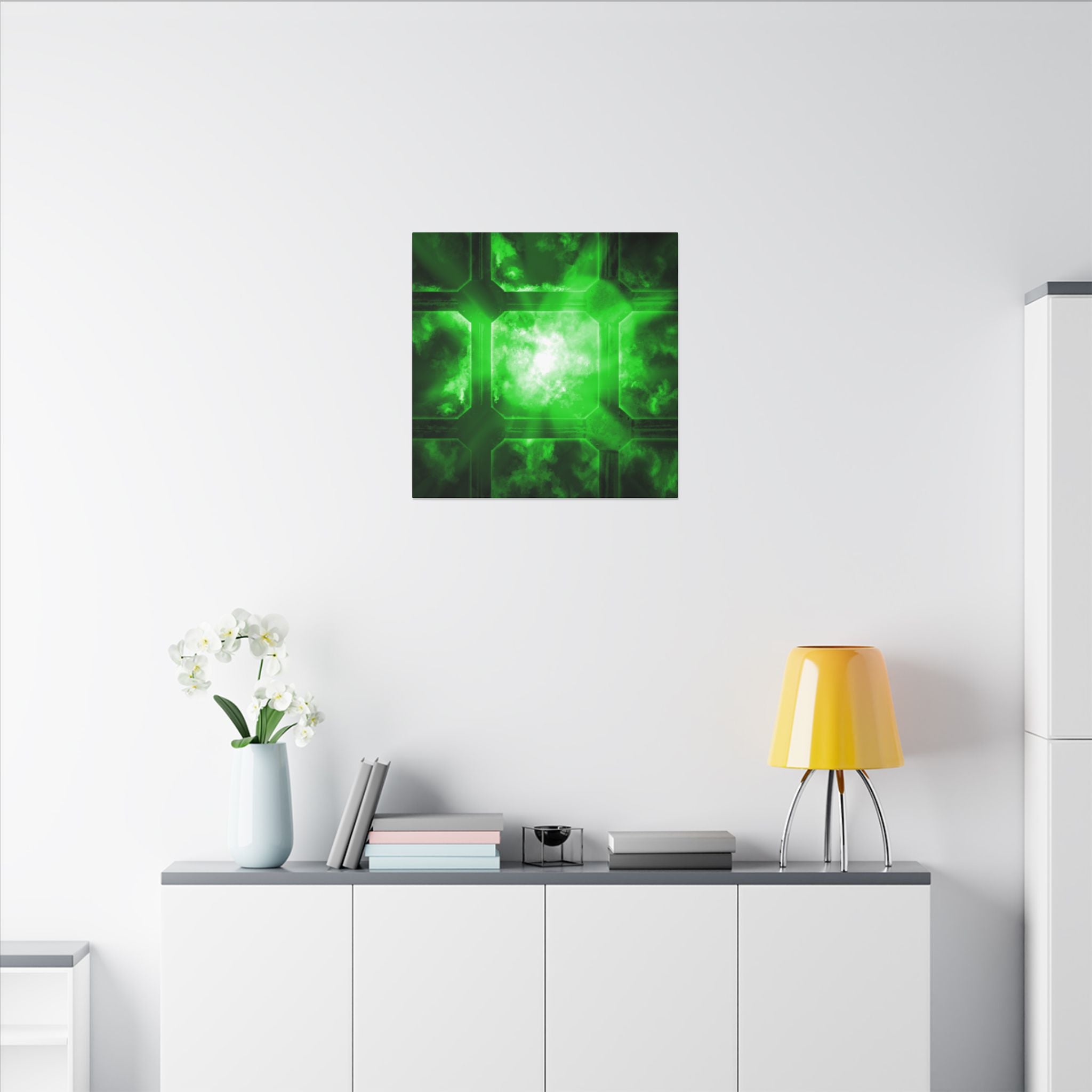 The Heavens Framework, Green | Stretched Matte Canvas Wall Art