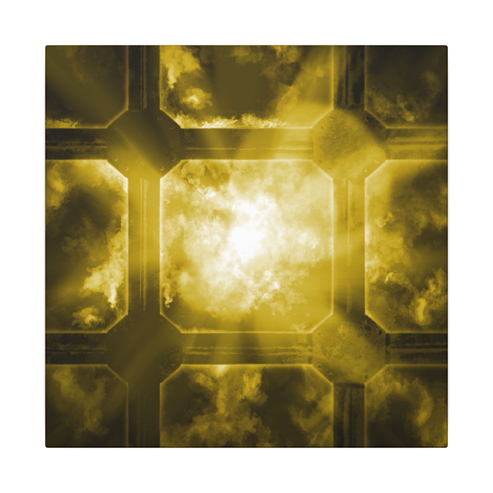 The Heavens Framework, Yellow | Stretched Matte Canvas Wall Art
