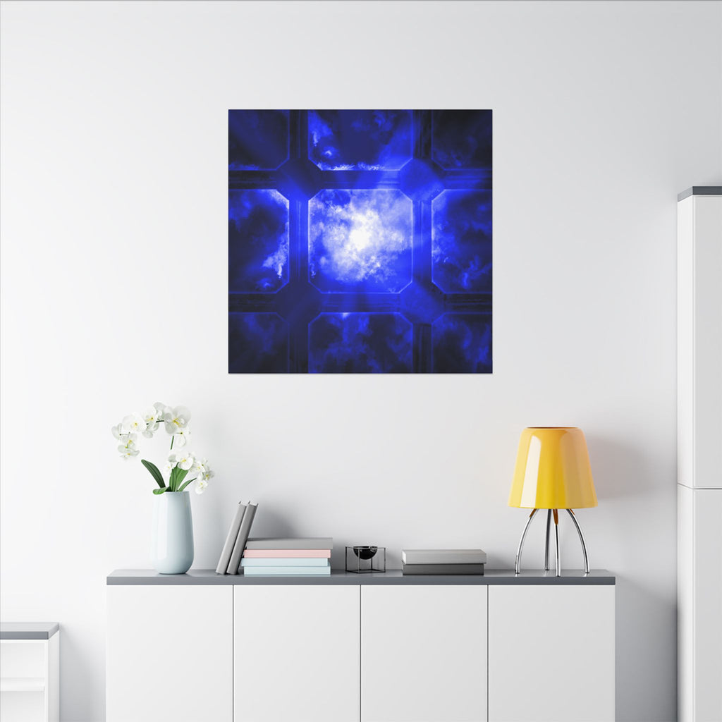 The Heavens Framework, Blue | Stretched Matte Canvas Wall Art