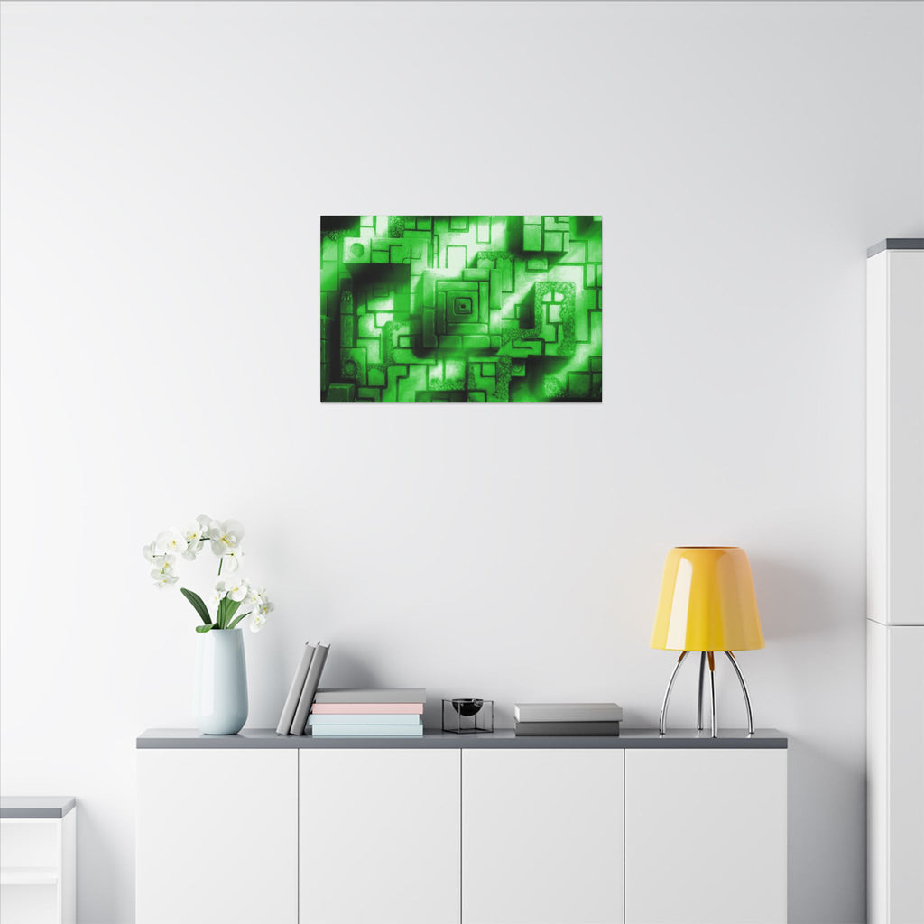 The Light Upon The Ruins, Green | Stretched Matte Canvas Wall Art