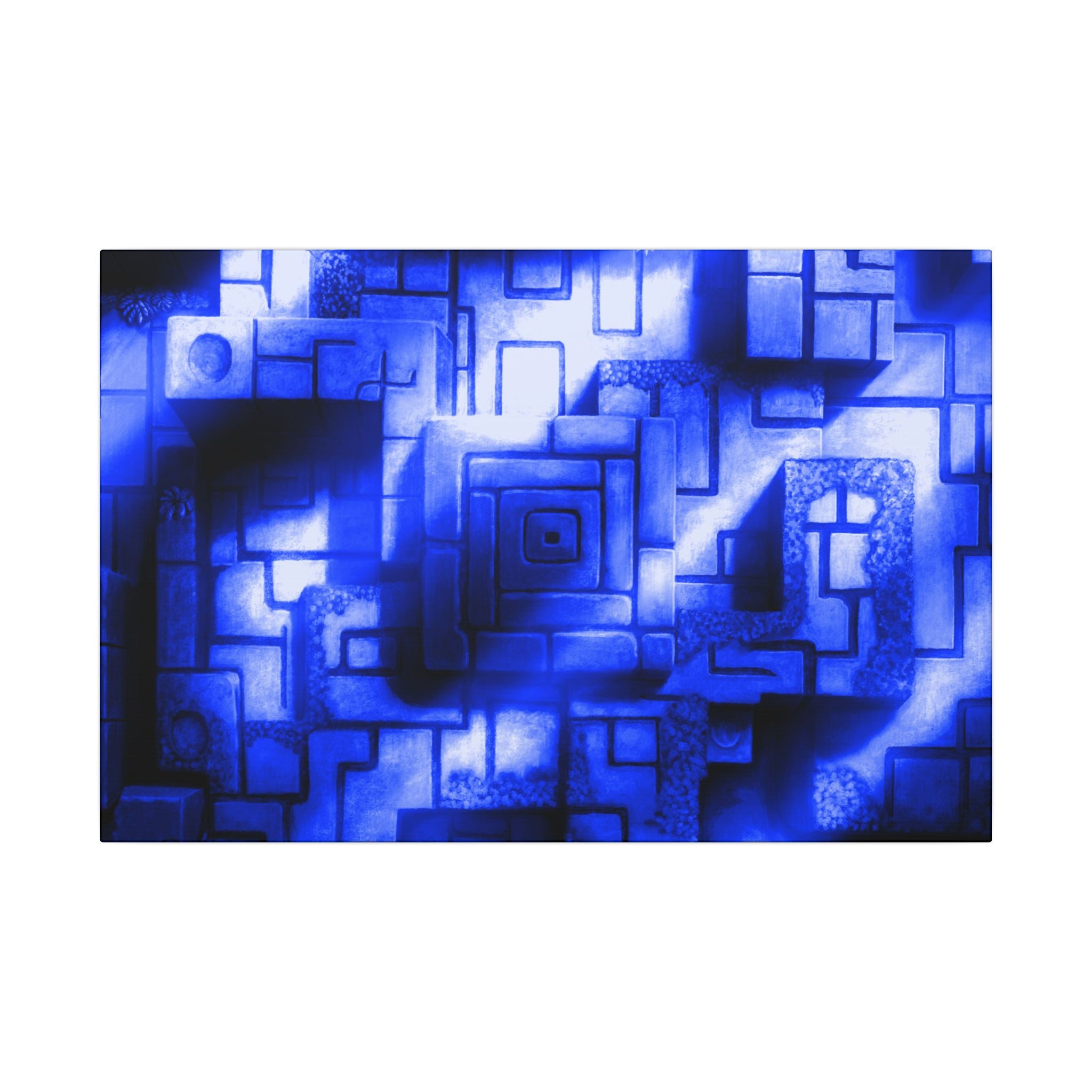 The Light Upon The Ruins, Blue | Stretched Matte Canvas Wall Art