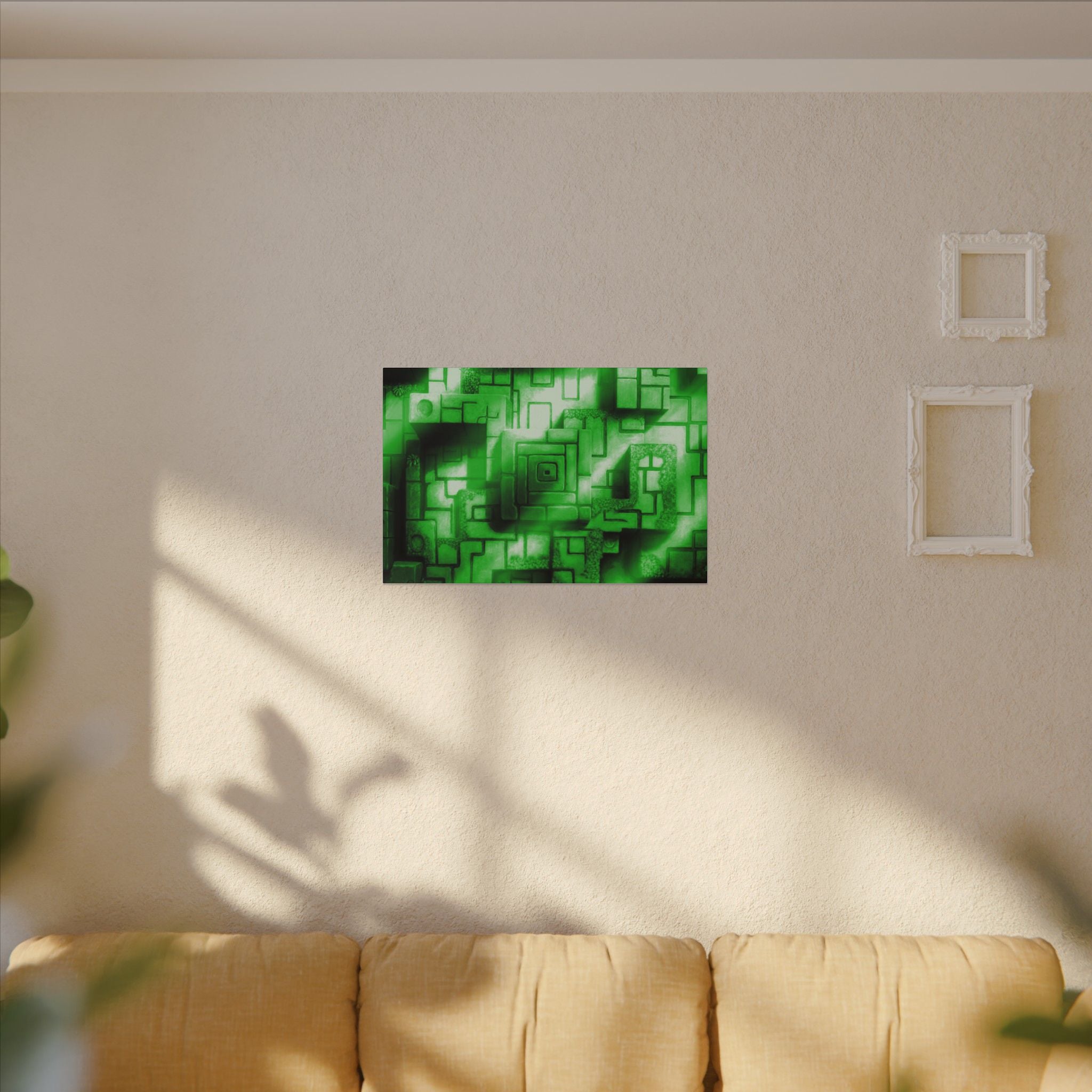 The Light Upon The Ruins, Green | Stretched Matte Canvas Wall Art